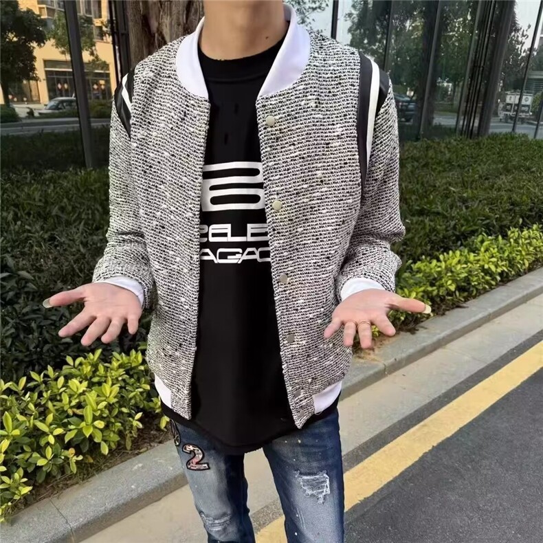 网图现货秋季新款气质小香风外套男女短款夹克RA4128-P70,男装夹克,星座1005-4