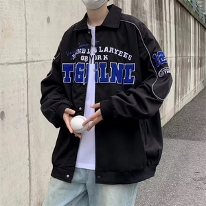 春秋季ins潮牌高街宽松外套新款字母刺绣飞行员夹克男 W6987-P58图片