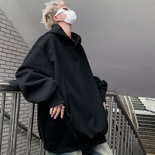 重磅连帽卫衣男士春秋季纯色宽松美式大码380g新款潮流外套，女装短外套，星座715-4