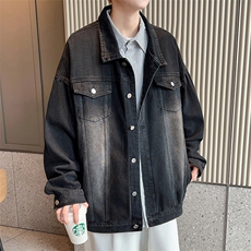 嗨派牛仔-617磨白黑宽松版男女同款潮牌净版可2开唯品直播做深度，男装夹克，星座910