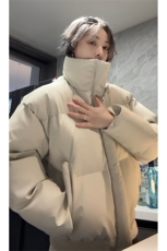 冬季立领棉衣加厚保暖棉袄PU皮短款面包服美式外套MF3688-特P68，男装棉衣，电商B295