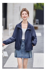 高级感格纹休闲轻薄外套女2025春秋新款宽松百搭长袖防晒夹克上衣，女装防晒衣，米莱