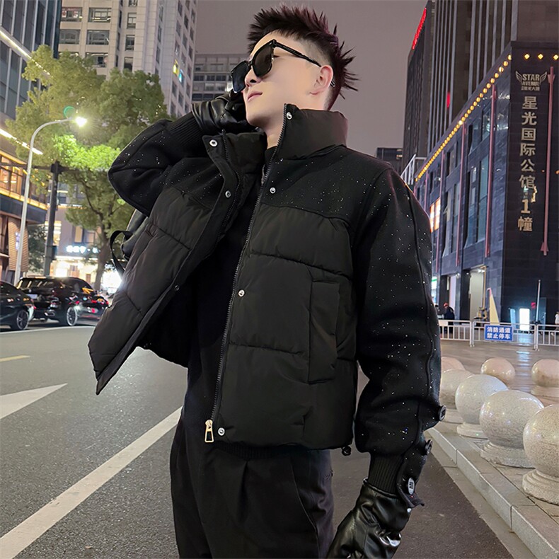 AY102/P118控158秋冬季社会小伙百搭保暖拼接满天星棉衣男图首1,男装棉衣,星座305B-1