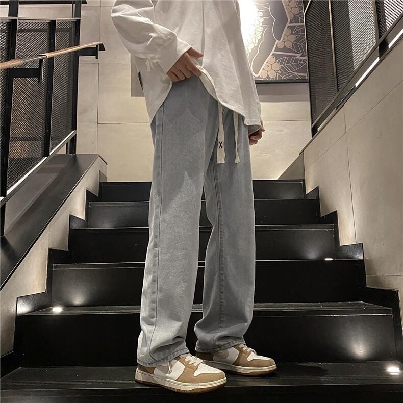新款复古牛仔裤男潮牌男生美式高街长裤秋季情侣直筒裤N5080-p30,男装牛仔裤,星座1008-1