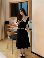 现货，娃娃领短袖连衣裙，女装连衣裙，F/TU