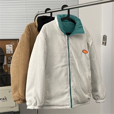 美式高街pu皮棉服男冬季痞帅宽松面包服外套潮牌设计感棉衣，男装棉衣，星座716-2
