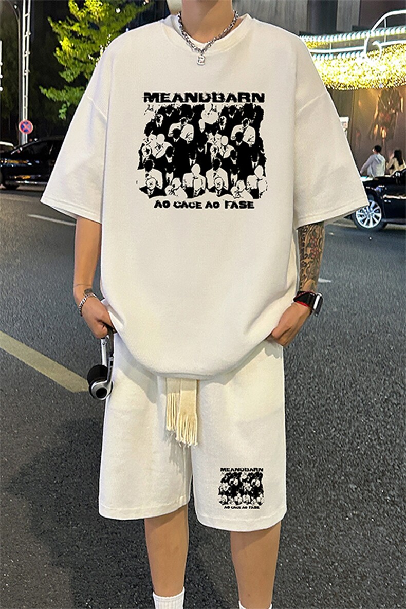 套装！华夫格套装短袖T恤短裤男TZ247-特P38,男装牛仔裤,电商B367