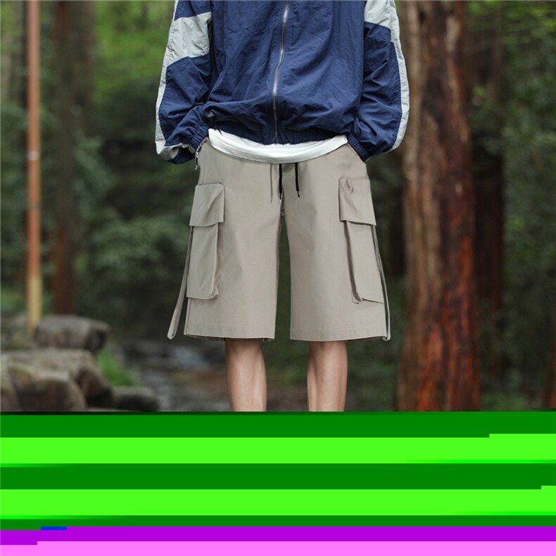 夏季工装抽绳短裤男设计宽松休闲潮流百搭短裤DK3100P-25,男装牛仔裤,电商A128