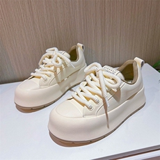 真皮小白鞋女2023秋季新款女士厚底松糕鞋休闲百搭板鞋女平底女鞋，女鞋休闲鞋，电商A223