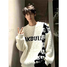 1506-1/M88891/P55圆领毛衣针织衫男潮牌帅气秋冬季打底衫男女，男装T恤，星座1506-1
