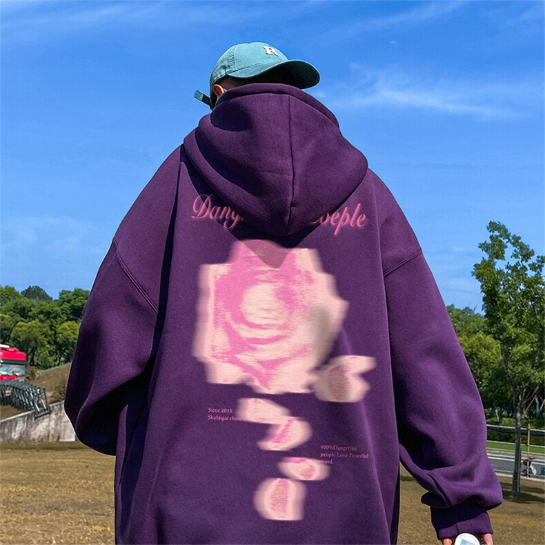 抖音得物供货 可提供视频 春装重磅美式宽松连帽卫衣DL2450图片