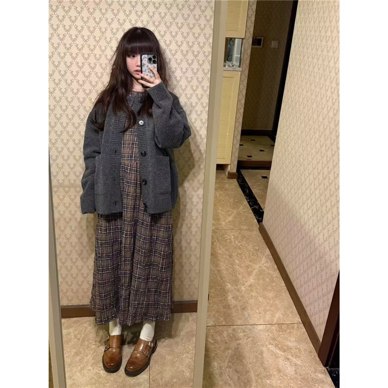 秋冬小立领深灰色摇粒绒设计款外套日系复古休闲保暖夹克,男装夹克,星座506A