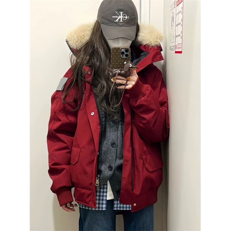 灰色女装毛领羽绒服中长款冬加厚工装派克服羽绒外套MA25，男装羽绒服，星座1116A（原606A-3）