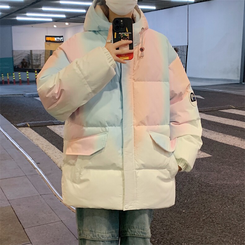 1506-1/M23621/P124渐变色棉服男款冬季情侣款面包服袄子学生外套,男装棉衣,星座1506-1
