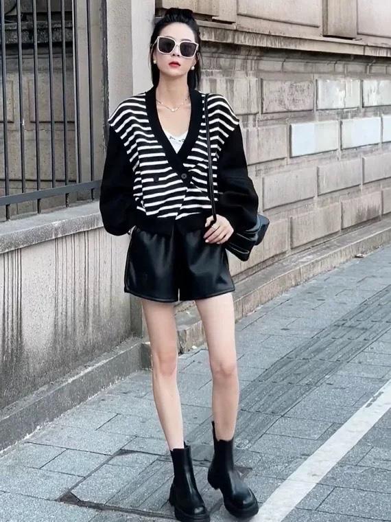 2022新款洋气条纹宽松外套,女装其它,L·H·X