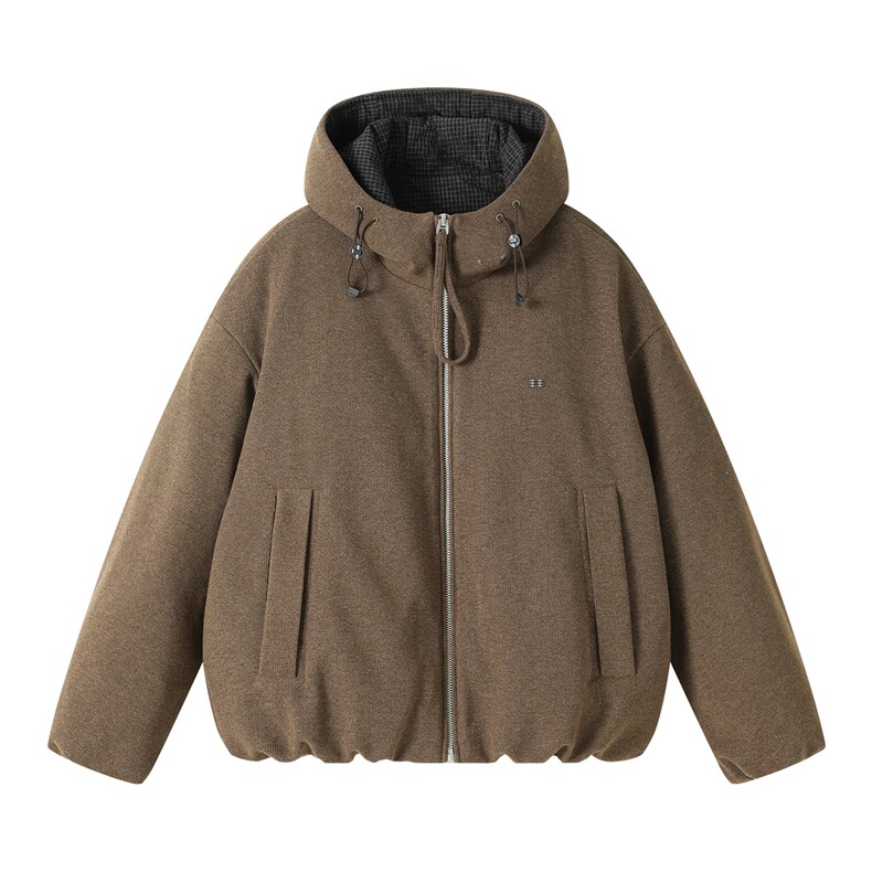 2025年新款连帽羽绒服男女宽松复古高级感90白鸭绒保暖外套冬季，男装羽绒服，电商A234