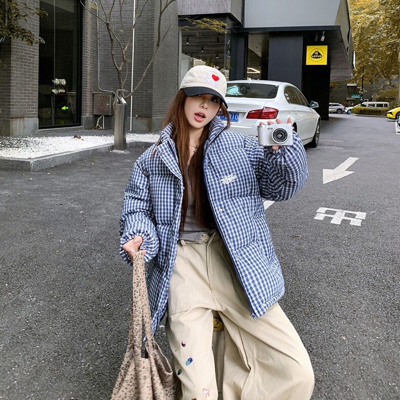 2025年新款高街字母刺绣设计感棉衣女冬季宽松小个子情侣棉服外套,男装棉衣,星座218-8