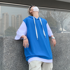 小众设计感无袖宽松连帽卫衣男马甲夹背心外搭  F256 P30图片