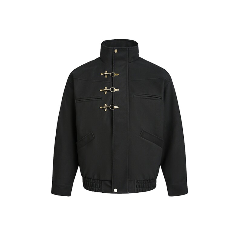 春季牛皮绒飞机扣复古防风立领夹克皮衣外套P100K199，男装夹克，星座216-1