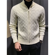 9208-P63立领开衫拉链针织外套男士秋冬季新款高级感菱形格子，女装短外套，电商B323A