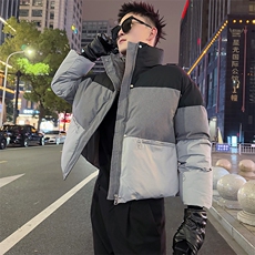 AY105/P128控168秋冬季社会小伙三色拼接设计感保暖面包服男图首2，男装棉衣，星座305B-1