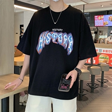 B266-6606-P35控4823夏季新款宽松休闲美式印花短袖T恤，男装T恤，星座B257-1