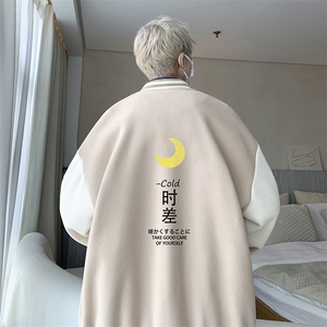 摇粒绒棒球服男大码开衫卫衣男夹克 BF86047-P65图片
