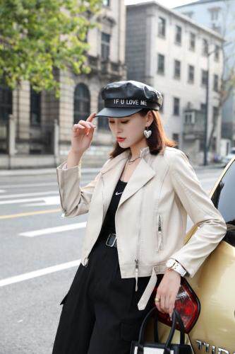 秋装新款皮衣，女装皮衣，哈咔