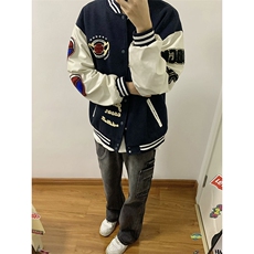 B221美式ins高街暗黑小众铆钉个性拼接牛仔裤LK23141-P65控88，男装牛仔裤，电商B221