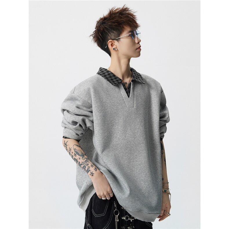 【新增常规款】WY5562JR-P50特WY5562-P45特撞色格子卫衣,男装卫衣,电商D232