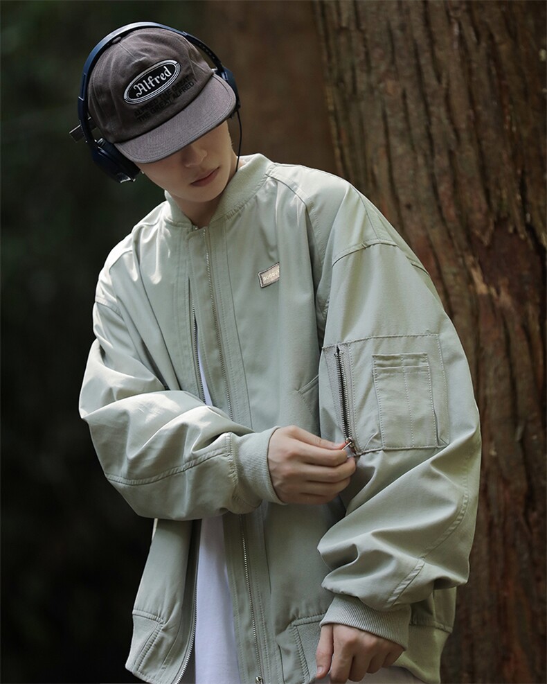 高街飞行员棒球服男潮牌ins痞帅外套炸街夹克JK0852-P65图片