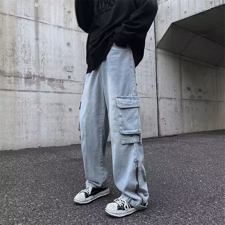 牛仔裤男秋季潮大码休闲裤子高街N5037P53,男装牛仔裤,星座1116-2