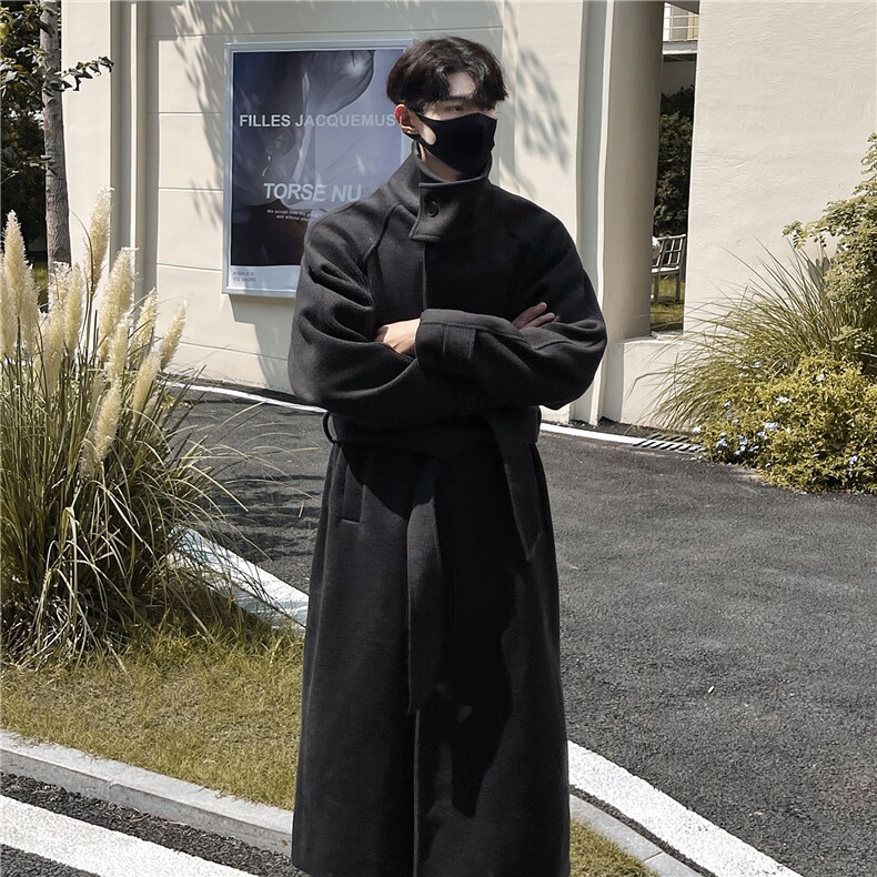 秋冬季中长款毛呢大衣男过膝韩系呢子风衣外套MN002主推差价大,男装风衣,电商A426-1(原A430-1)