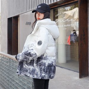 23秋冬新款雪山渐变羽绒服男女潮牌保暖外套 外贸 团服班服126P80图片
