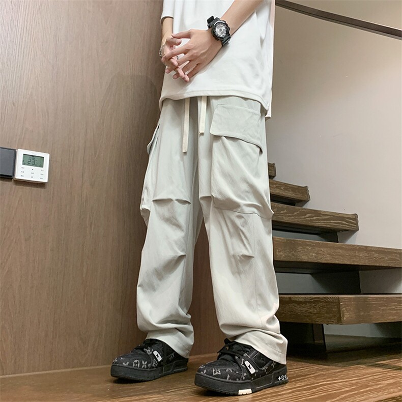 2025春夏款港风宽松设计感多口袋休闲百搭休闲裤直筒裤K24106-P40,男装休闲裤,星座717
