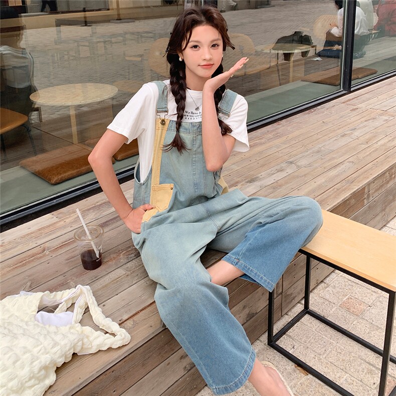 2024年夏季新款牛仔拼接背带裤-款号9937-P115-K168,女装连衣裙,浙宝305