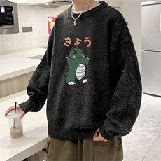 加厚加绒毛衣男大码毛线衣男针织衫男线衫M19037-P45加绒款-P65，男装针织衫/毛衣，电商A040