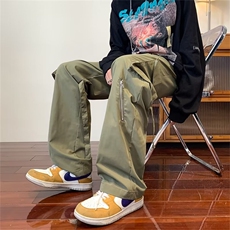 美式街头hiphop直筒宽松工装裤情侣阔腿拖地裤潮K7128-P40加绒50，男装工装外套，星座1008-1
