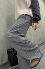 法式慵懒格调撞色休闲裤个性百搭新潮复古长裤K805TP45控88，男装休闲裤，电商A102B