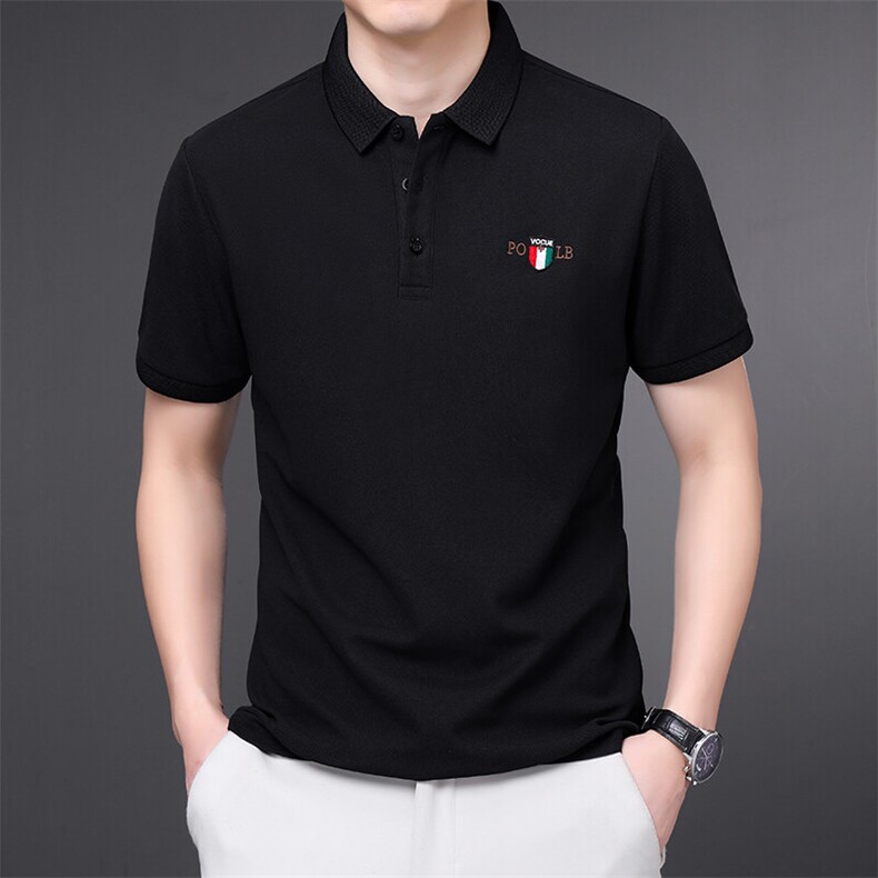 爆夏季男款冰丝透气polo衫短袖潮流上衣百搭休闲刺绣商务风男装,男装T恤,钱塘6003（原4033）