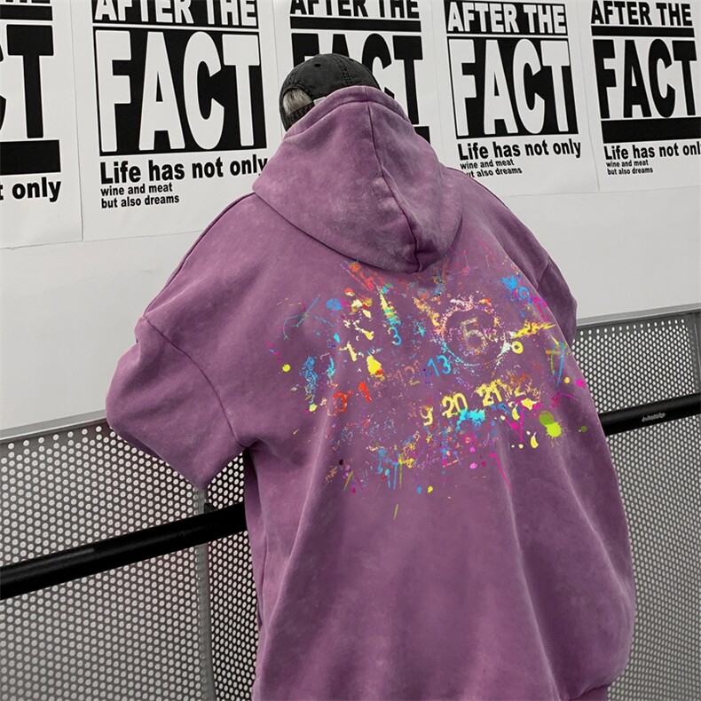 美式潮牌重磅水洗做旧连帽卫衣力推大码男XZ517A-2-Y7759-P68，男装卫衣，星座517A-2