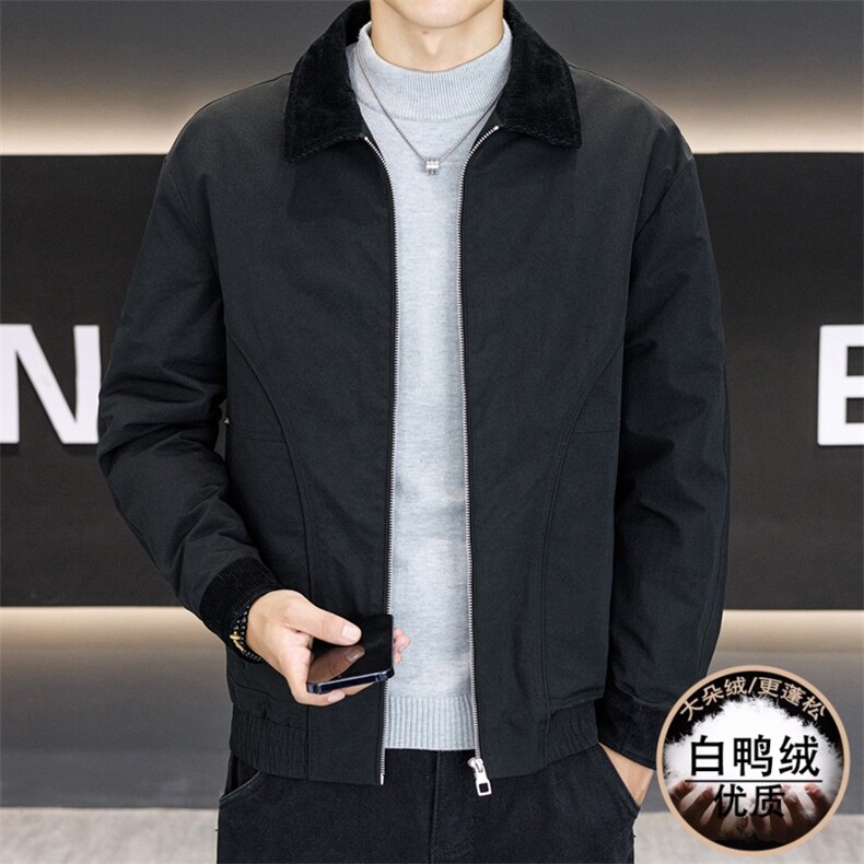 男潮牌短款羽绒服2025新款痞帅翻领夹克外套,男装夹克,星座914