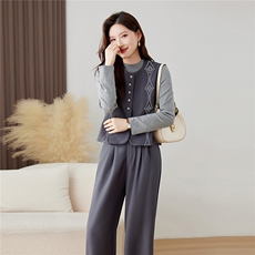三件套2025年秋季，时尚新品，气质潮流，女装套装/套裙，江南富贵女