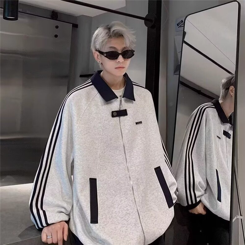 秋冬季加厚美式复古夹克男女潮牌宽松翻领外套学生宽松休闲,男装夹克,星座1210-1