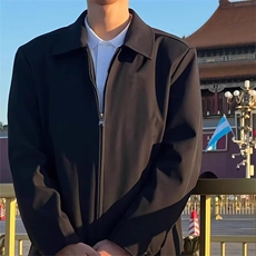 春秋季大码胖子行政商务休闲拉链外套夹克衫男士同款夹克高级感，男装夹克，星座601-1