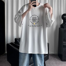Q11163-P30春夏季七分袖t恤男大码五分袖男短袖中袖，男装T恤，电商A040