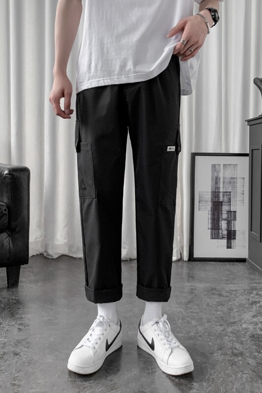 夏日清爽休闲工装裤男夏季韩版男士宽松薄款九分裤/,男装休闲裤,电商D202