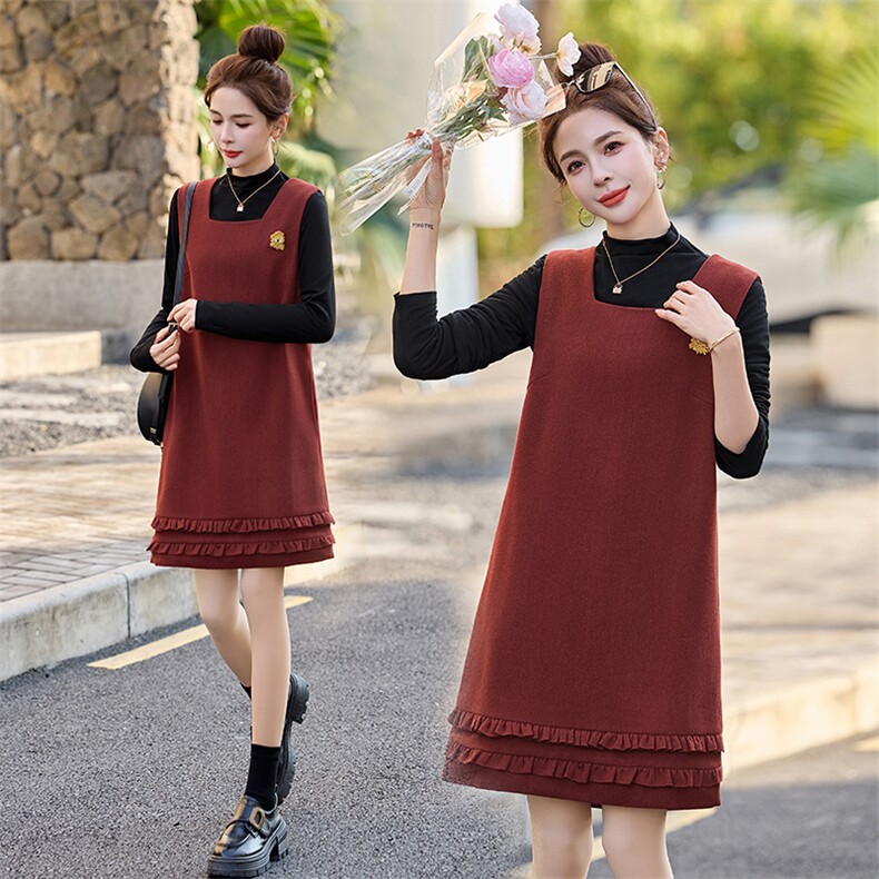 现货！韩系高级感马甲+针织打底衫套装女2026春装新款两件套裙，女装套装/套裙，魅影