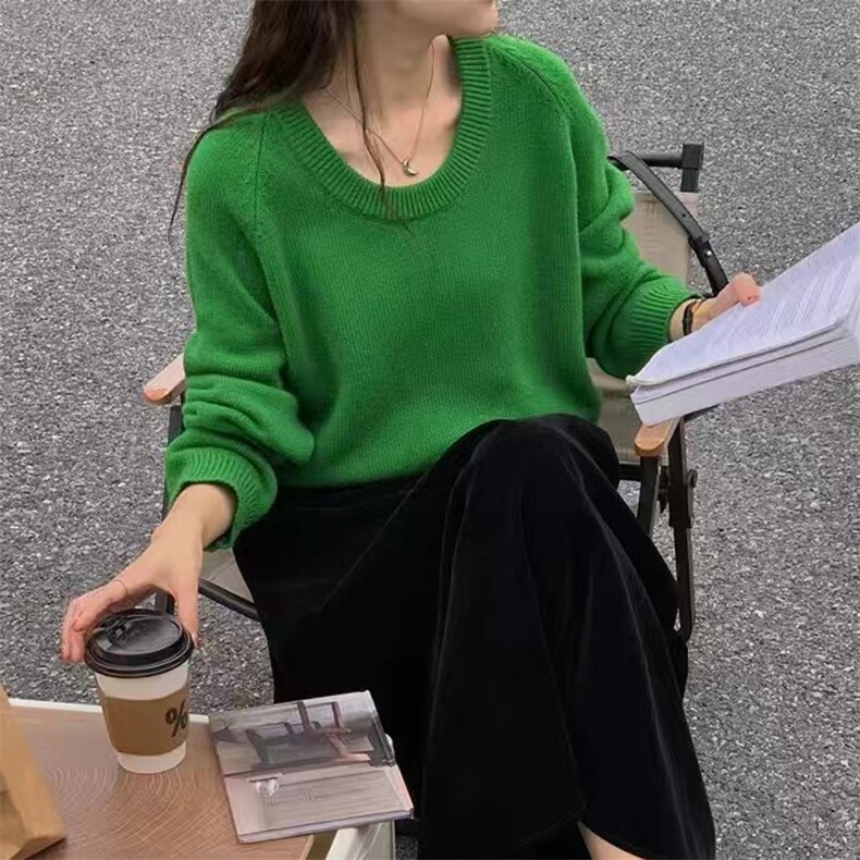 秋冬季羊毛圆领简约休闲百搭羊毛衫,女装羊毛衫,忠诺羊绒