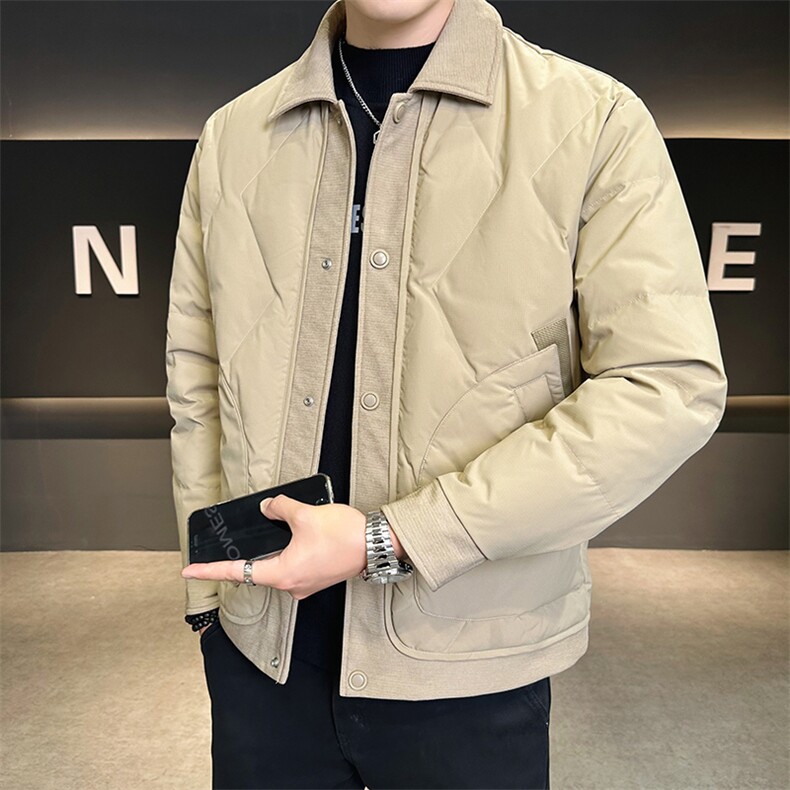 新标90白鸭绒2025年潮流时尚帅气拼接羽绒服男YR6062-P200,男装羽绒服,电商D240-242